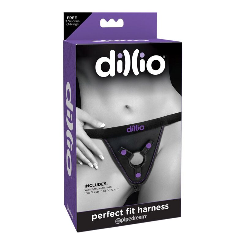 Dillio Perfect Fit Harness  -  Strap-on harness-Sort og lilla